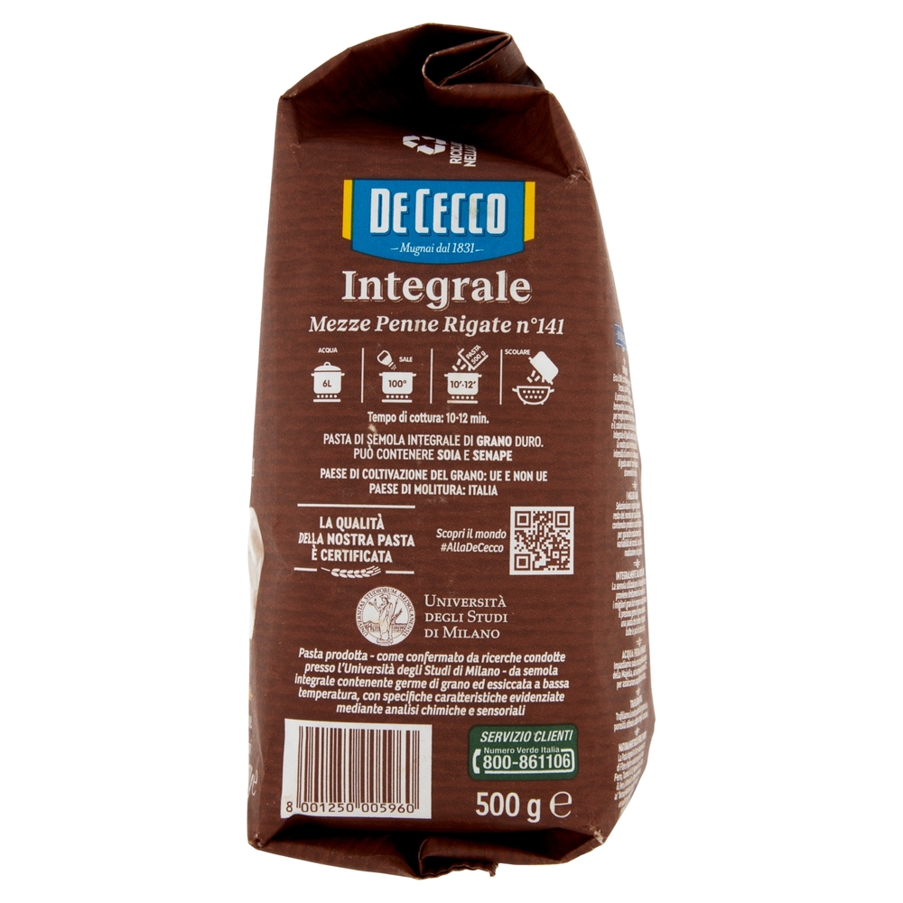 De Cecco Integrale Mezze Penne Rigate n° 141 500 g
