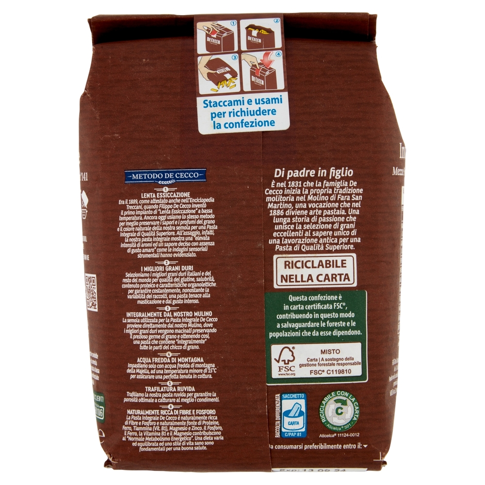 De Cecco Integrale Mezze Penne Rigate n° 141 500 g