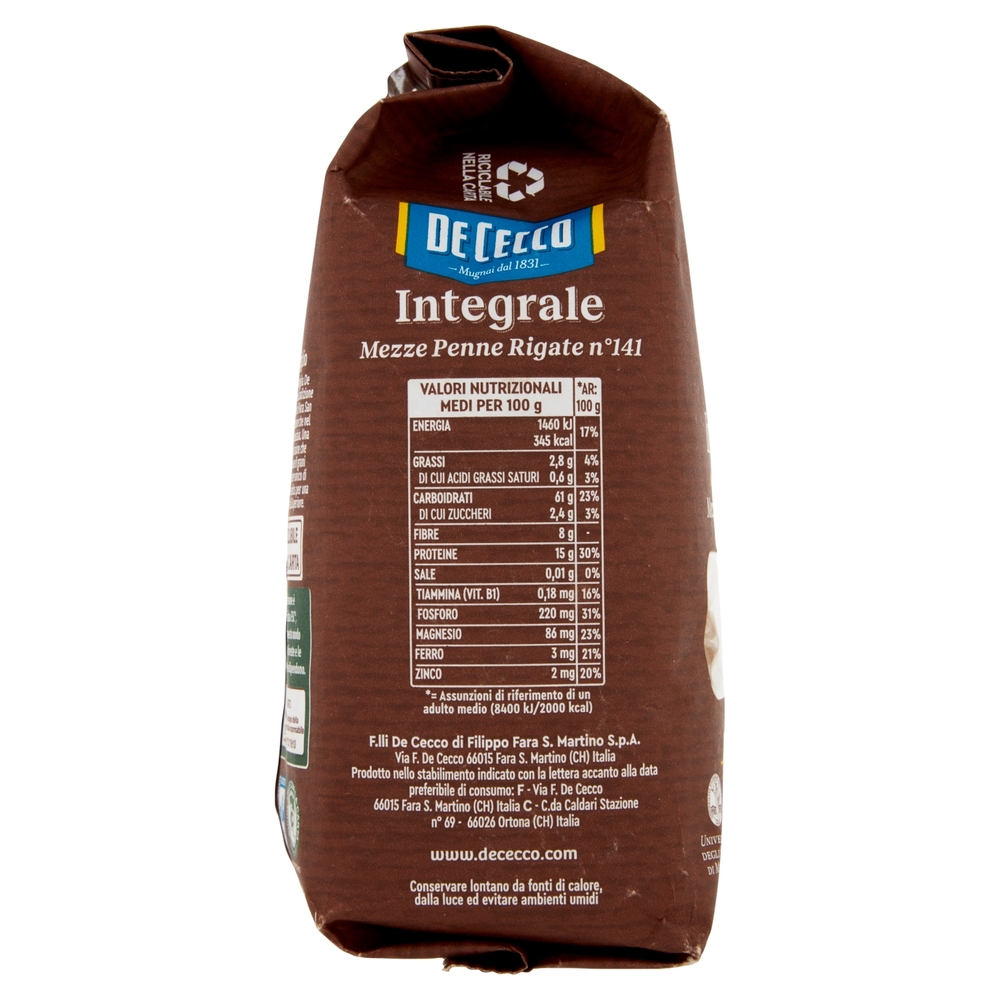 De Cecco Integrale Mezze Penne Rigate n° 141 500 g