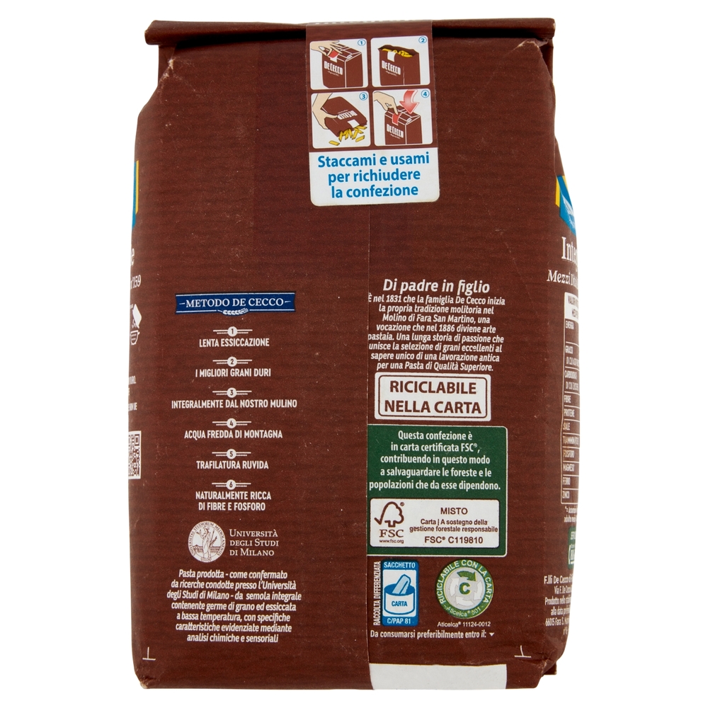 De Cecco Integrale Mezzi Ditali Rigati n° 159 500 g