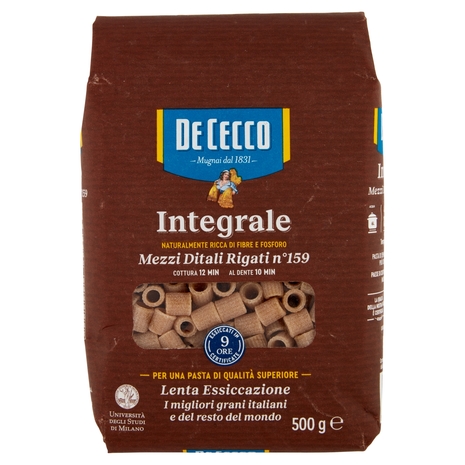 De Cecco Integrale Mezzi Ditali Rigati n° 159 500 g