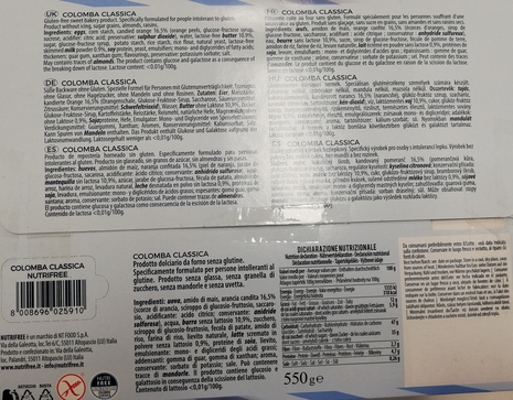 Nutrifree Colomba Senza glutine Classica con Canditi 550 g