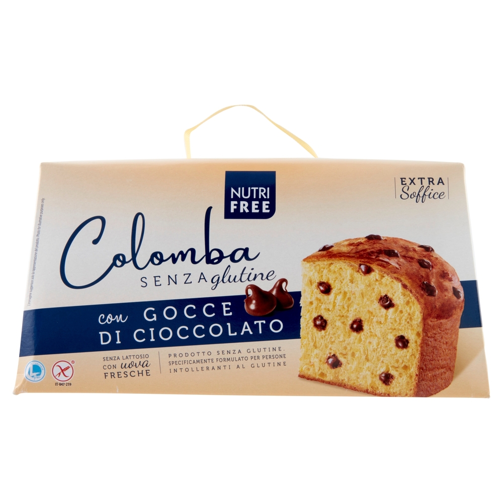Nutrifree Colomba Senza glutine con Gocce di Cioccolato 550 g