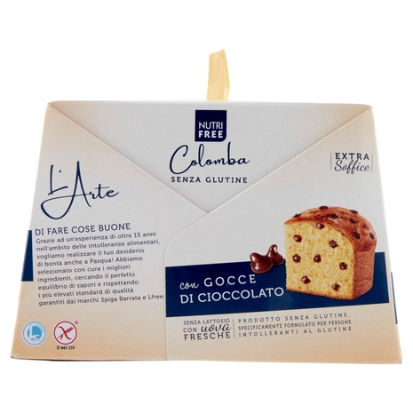 Nutrifree Colomba Senza glutine con Gocce di Cioccolato 550 g