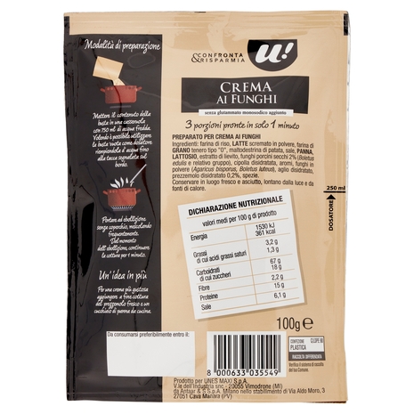 Crema ai Funghi U! Confronta e Risparmia