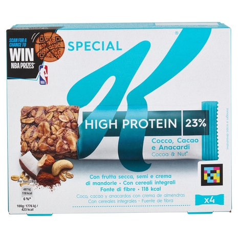 Kellogg's Special K Protein 23% Cocco, Cacao e Anacardi 4 x 28 g