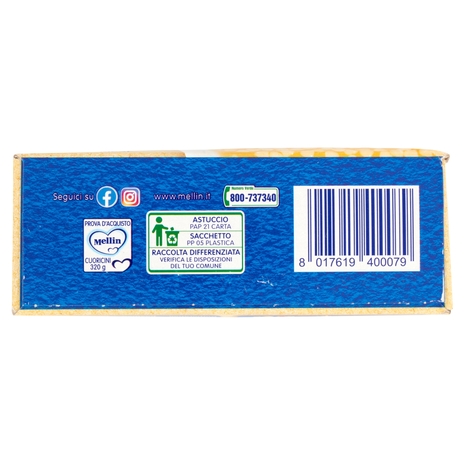 MELLIN Pastina 100% Naturale Cuoricini con farina Grano Tenero 320 g