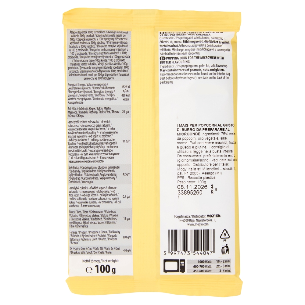 mogyi Micro Pop Butter Flavoured 100 g