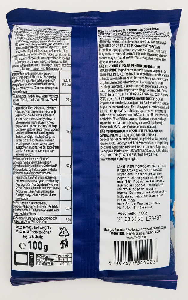 mogyi Micro Pop Salted 100 g