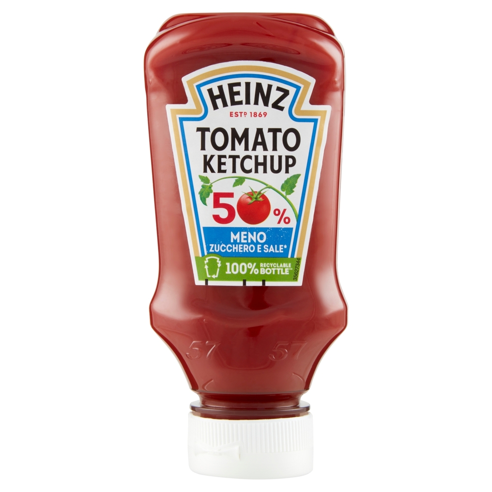 Heinz Tomato Ketchup 50% Meno Zucchero e Sale* 220 ml