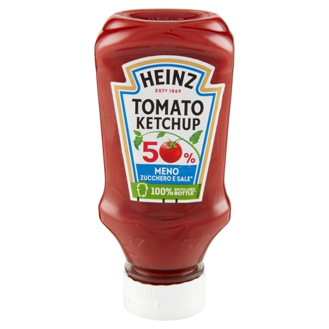 Heinz Tomato Ketchup 50% Meno Zucchero e Sale* 220 ml