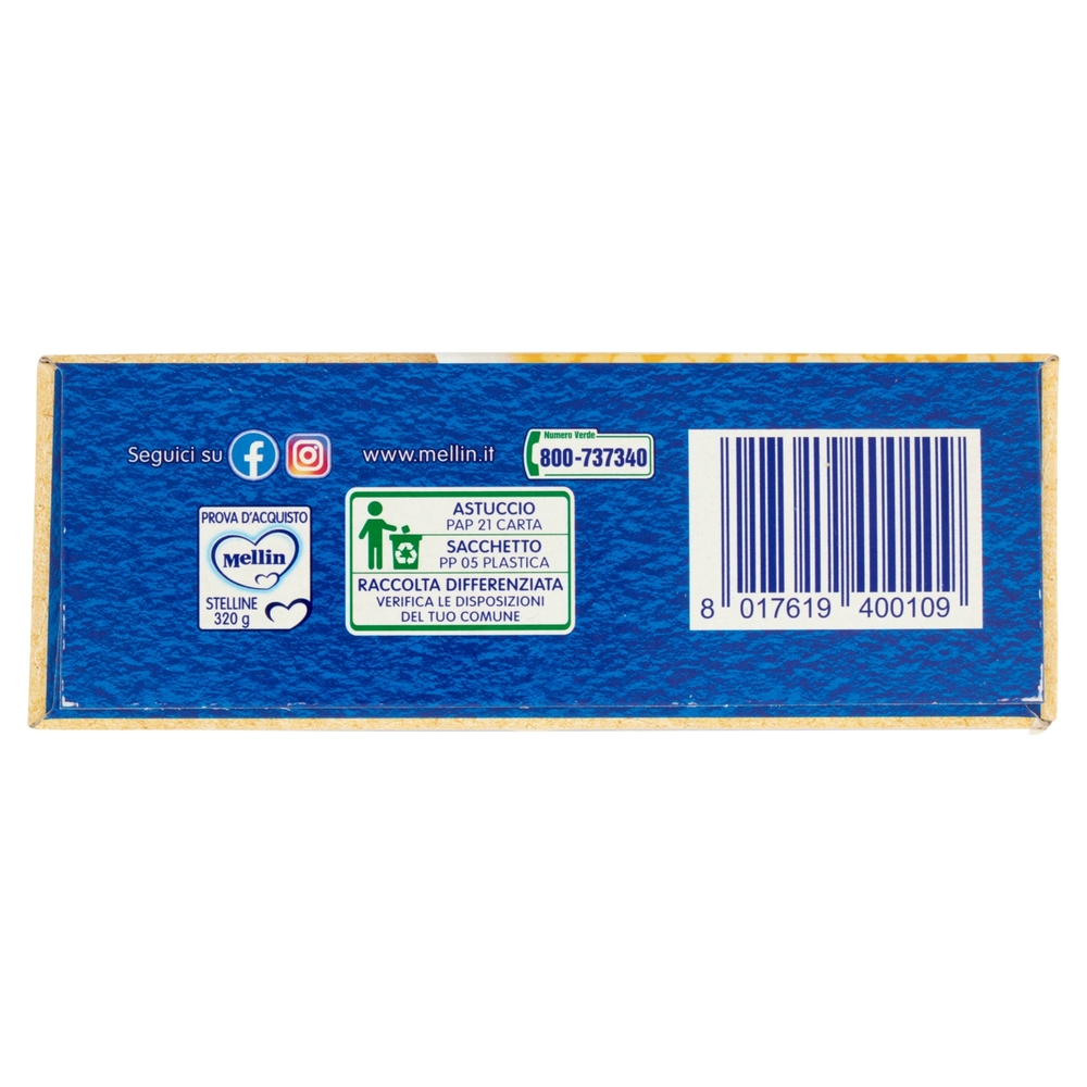 MELLIN Pastina 100% Naturale Stelline con farina Grano Tenero 320 g