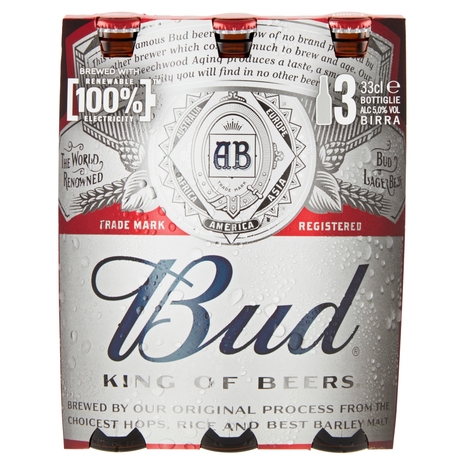 BUD Birra lager americana bottiglia 3x33cl