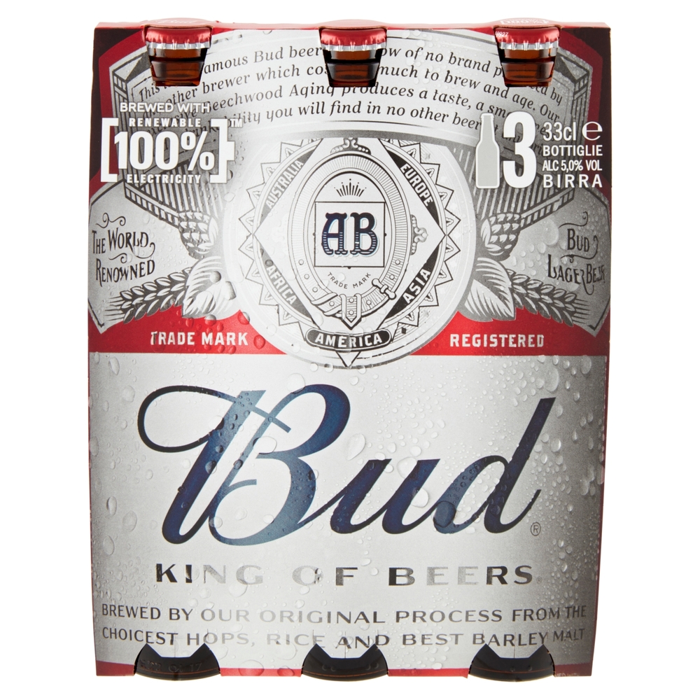 BUD Birra lager americana bottiglia 3x33cl