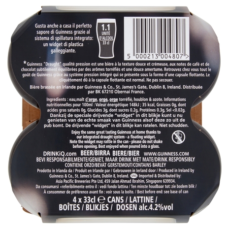 Guinness Draught Stout 4 x 330 ml