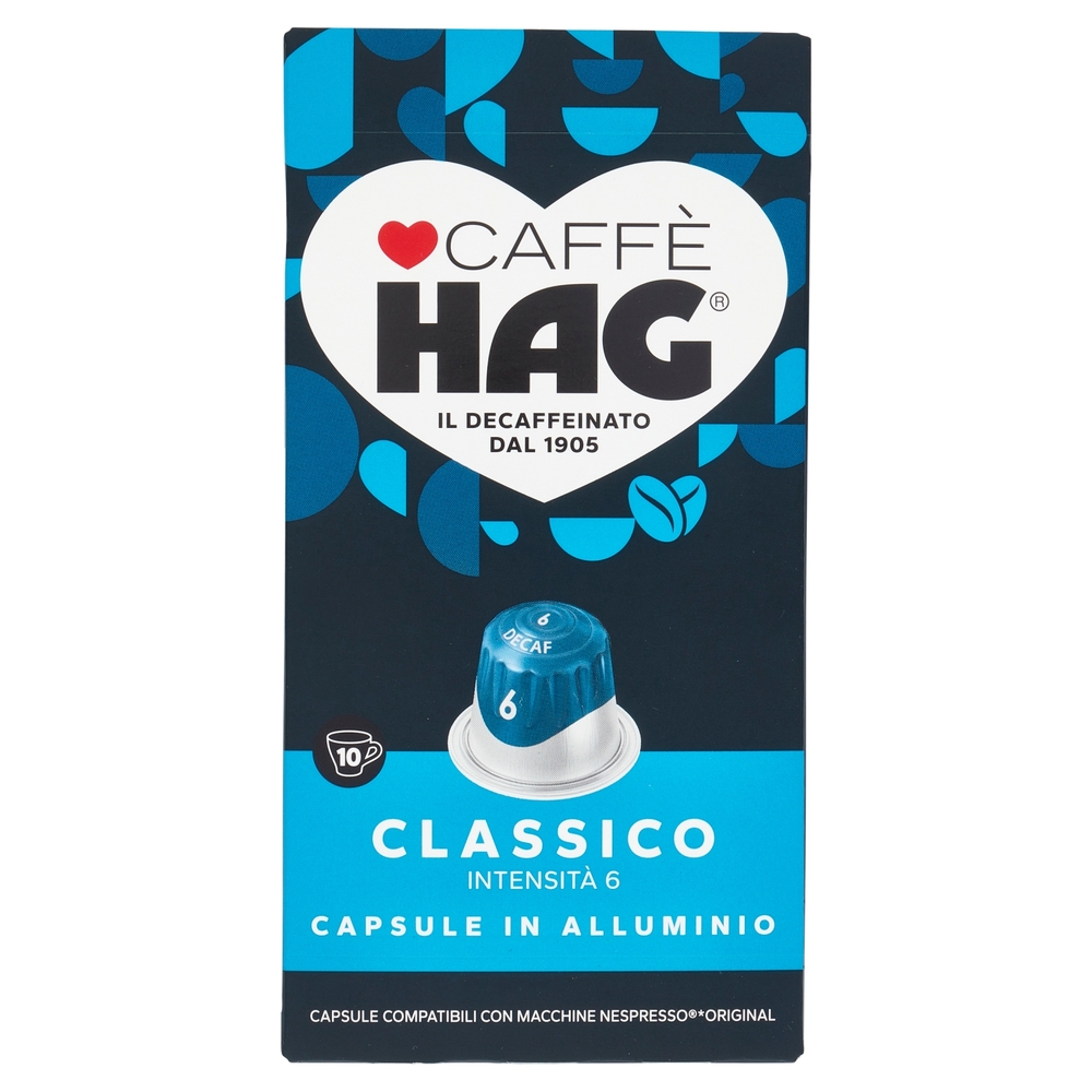 Caffè HAG Classico Decaffeinato 6 10 Capsule Compatibili con Macchine Nespresso* 52 g