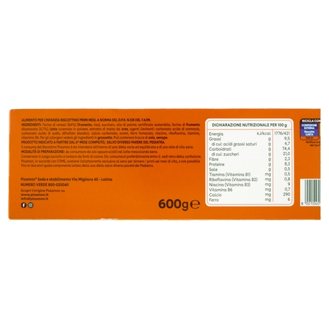 Plasmon Primi Mesi Biscottino Biberon 600 g
