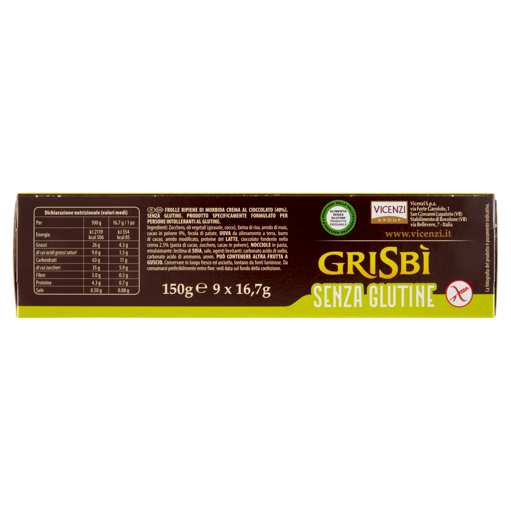 Grisbì Senza Glutine Cioccolato 9 x 16,7 g