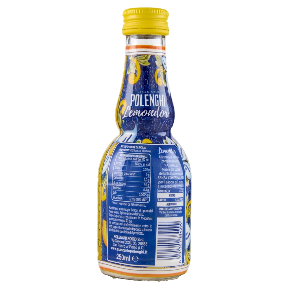 Giancarlo Polenghi Lemondor Puro Succo di Limone di Sicilia 250 ml