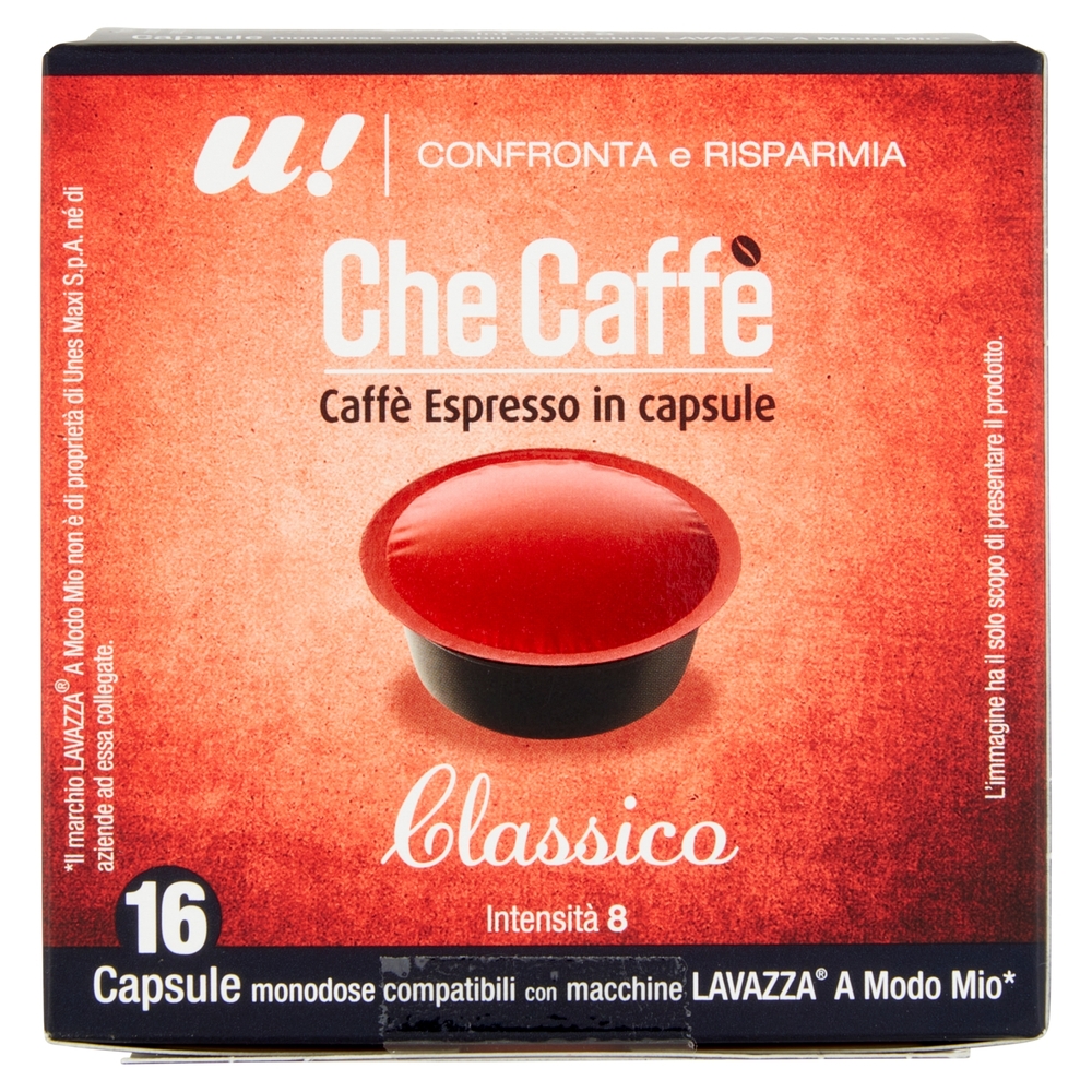 16 Capsule Che Caffè Classico Lavazza A Modo Mio U! Confronta e Risparmia