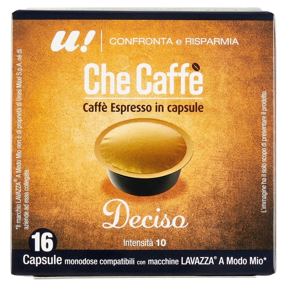 16 Capsule Che Caffè Deciso Lavazza A Modo Mio U! Confronta e Risparmia