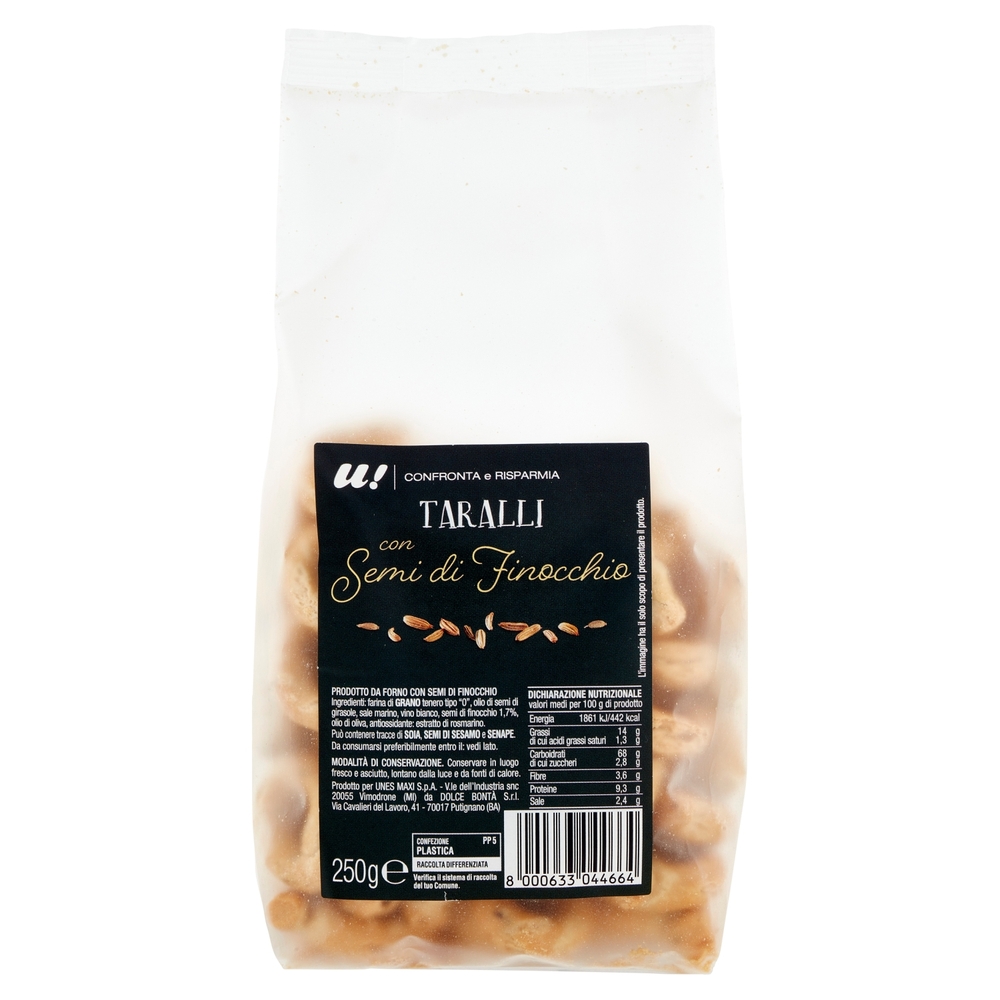 Taralli con Semi di Finocchio U! Confronta e Risparmia