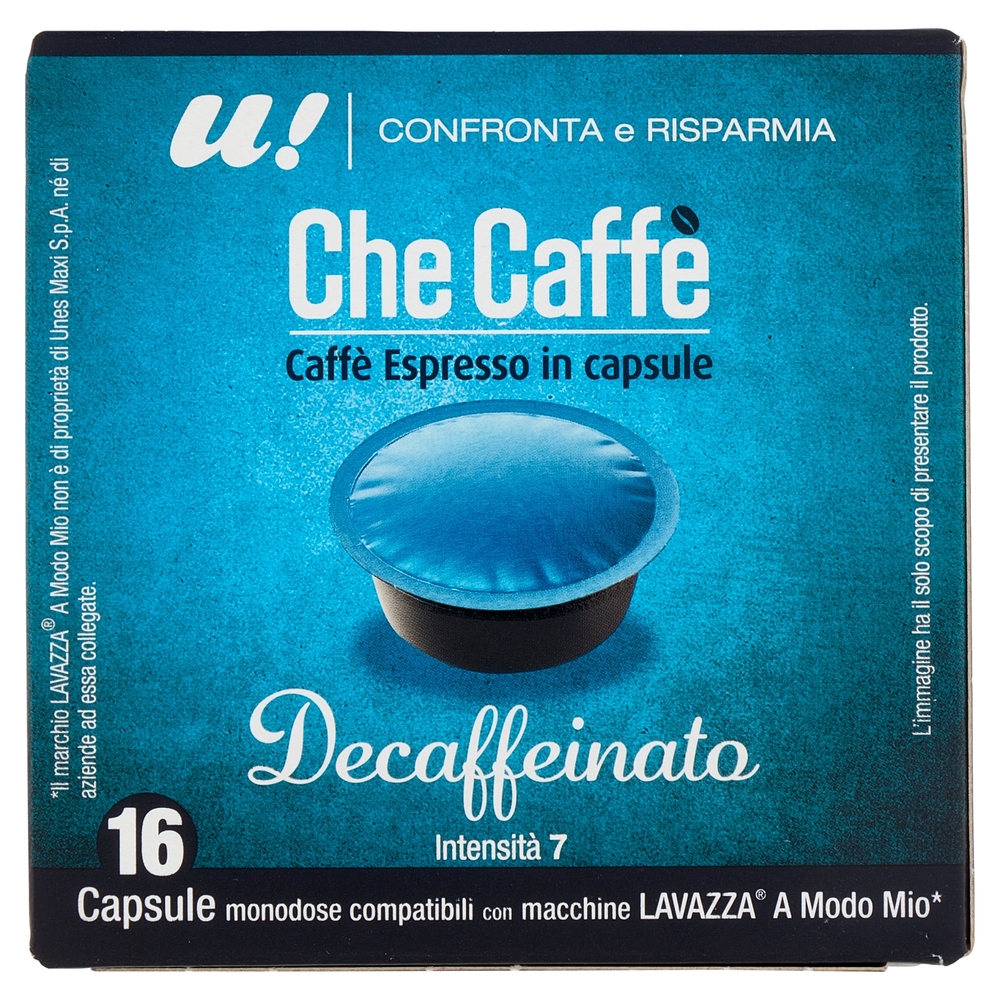 16 Capsule Che Caffè Decaffeinato Lavazza A Modo Mio U! Confronta e Risparmia