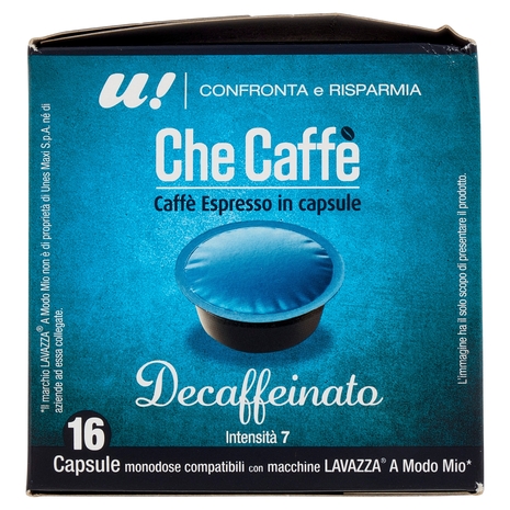 16 Capsule Che Caffè Decaffeinato Lavazza A Modo Mio U! Confronta e Risparmia