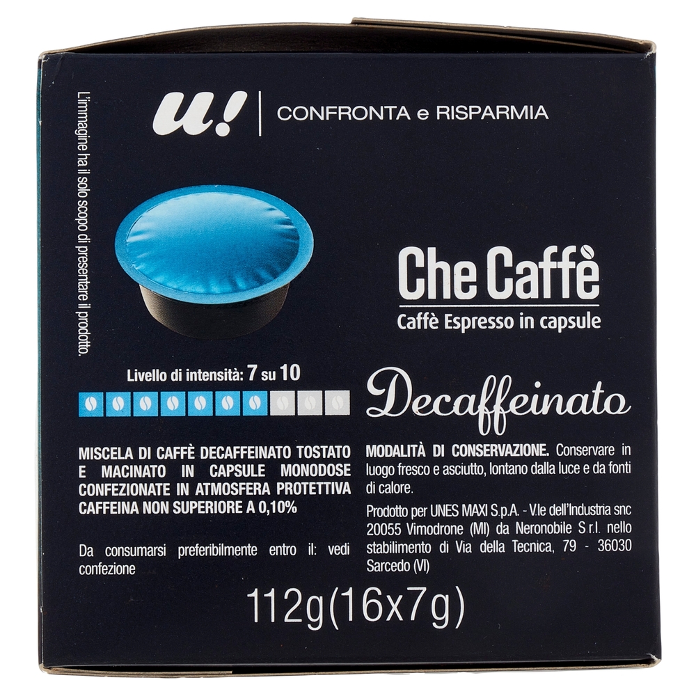 16 Capsule Che Caffè Decaffeinato Lavazza A Modo Mio U! Confronta e Risparmia