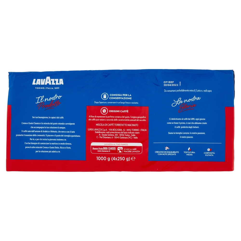Lavazza crema e gusto Classico Caffè Macinato 4 x 250 g