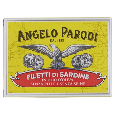 Angelo Parodi Filetti di Sardine in Olio d'Oliva Senza Pelle e Senza Spine 105 g