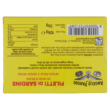 Angelo Parodi Filetti di Sardine in Olio d'Oliva Senza Pelle e Senza Spine 105 g