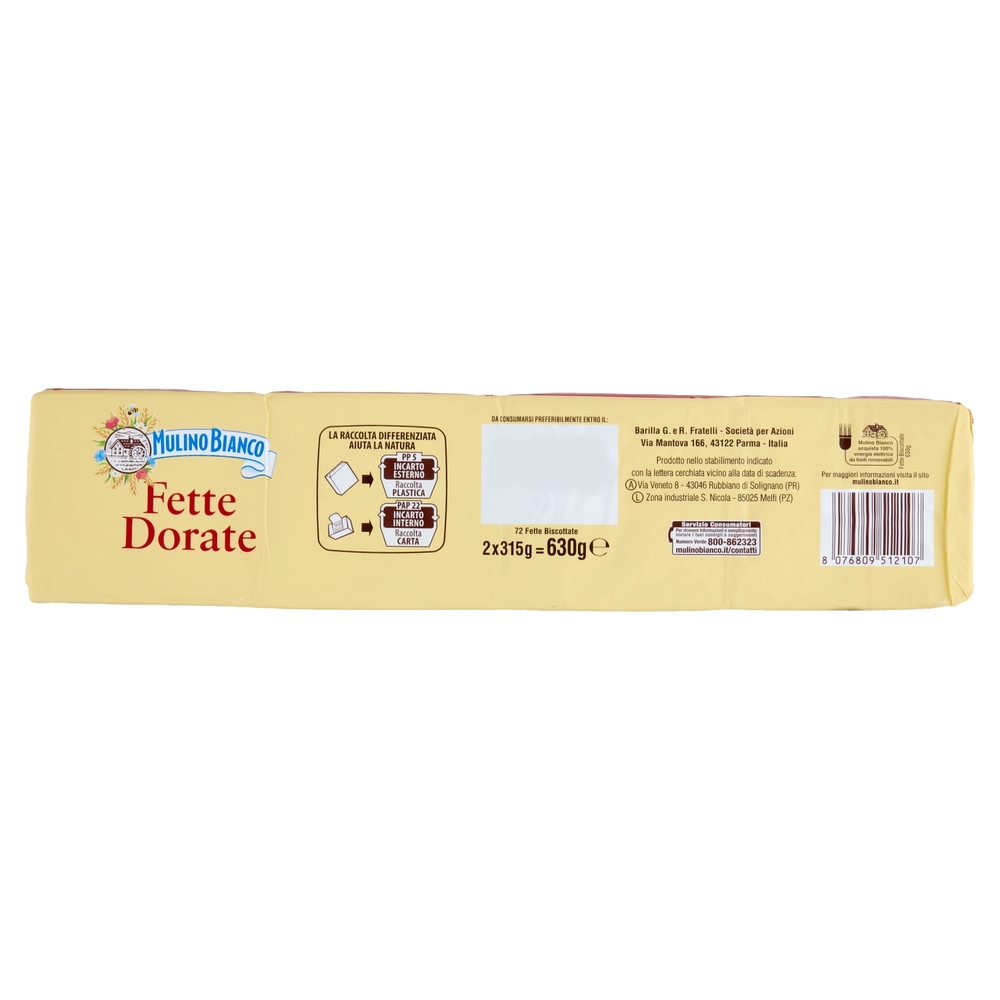 Mulino Bianco Fette Biscottate Dorate 630g