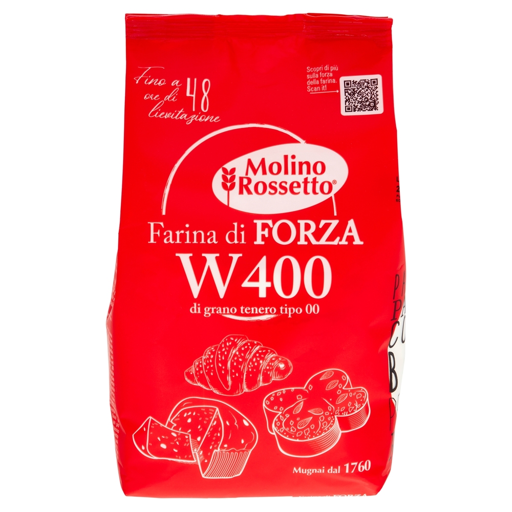 Molino Rossetto Farina di Forza W400 di grano tenero tipo 00 1 Kg