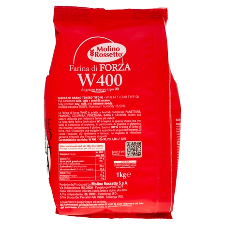Molino Rossetto Farina di Forza W400 di grano tenero tipo 00 1 Kg