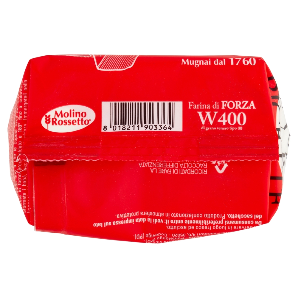 Molino Rossetto Farina di Forza W400 di grano tenero tipo 00 1 Kg