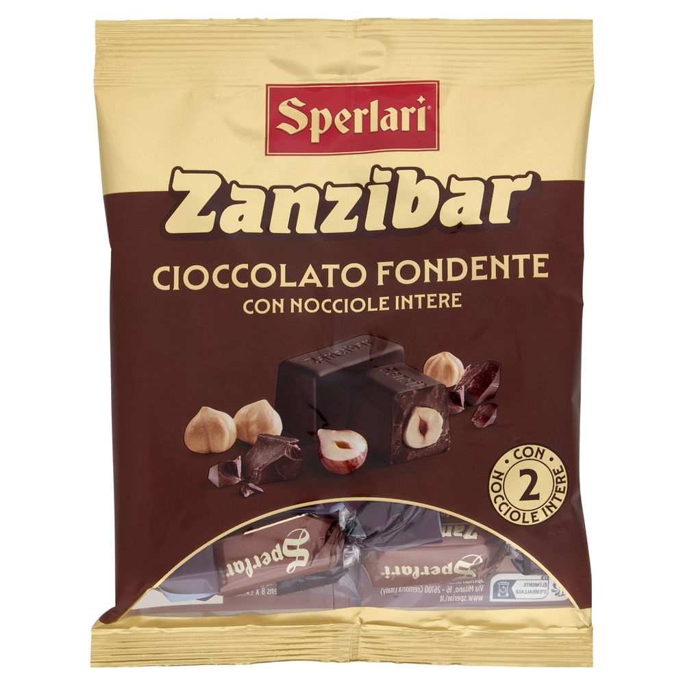 Sperlari Zanzibar Cioccolato Fondente con Nocciole Intere 117 g