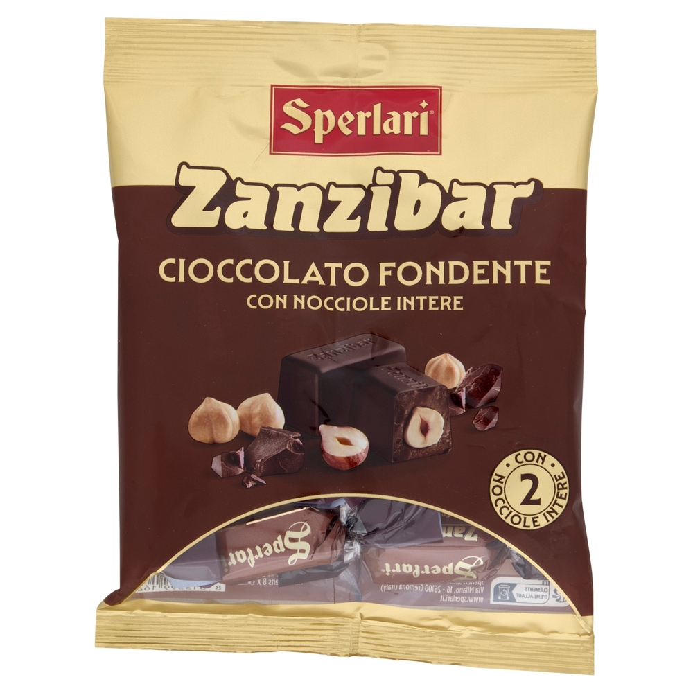 Sperlari Zanzibar Cioccolato Fondente con Nocciole Intere 117 g