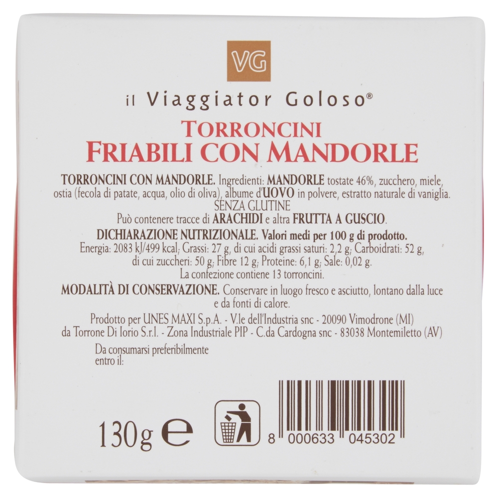 TORRONCINI FRIABILI CON MANDORLE il Viaggiator Goloso
