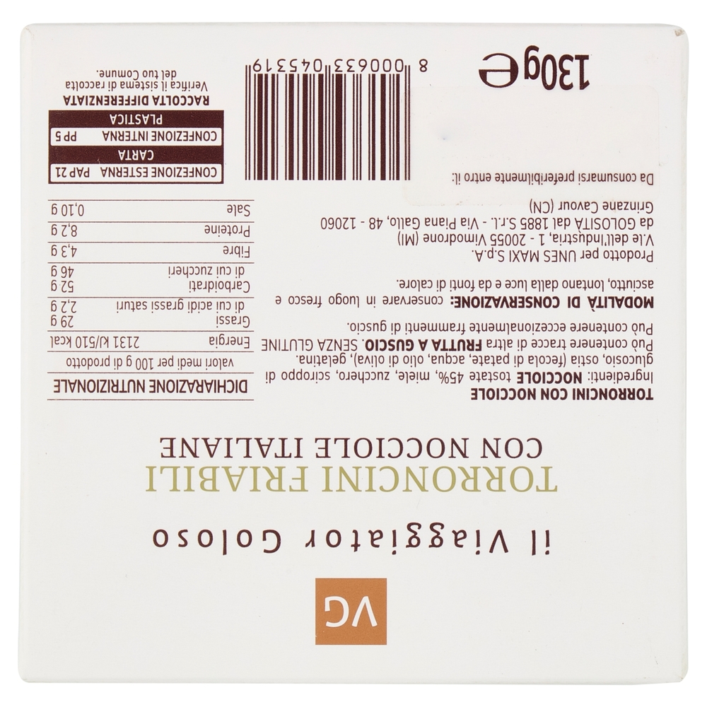 Torroncini Friabili con Nocciole Il Viaggiator Goloso