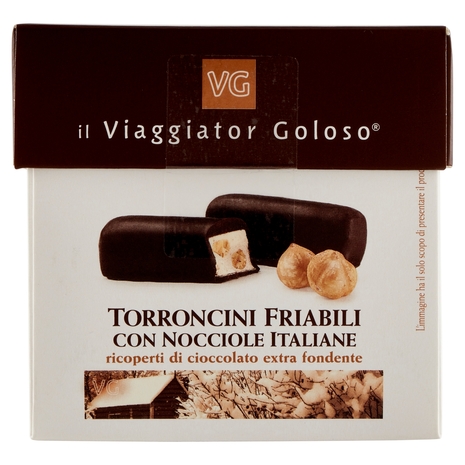 Torroncini Friabili con Nocciole Italiane Ricoperti di Cioccolato Extra Fondente Il Viaggiator Golos