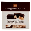 Torroncini Friabili con Nocciole Italiane Ricoperti di Cioccolato Extra Fondente Il Viaggiator Golos