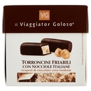 Torroncini Friabili con Nocciole Italiane Ricoperti di Cioccolato Extra Fondente Il Viaggiator Golos