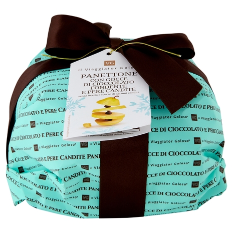 Panettone con Gocce di Cioccolato Fondente e Pere Candite Il Viaggiator Goloso