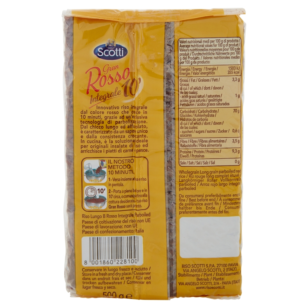 Riso Scotti Gran Rosso Integrale 10' 500 g