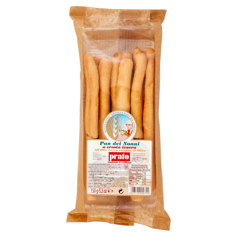 prato Pan dei Nonni a crosta tenera all'Olio Extra vergine di Oliva 150 g