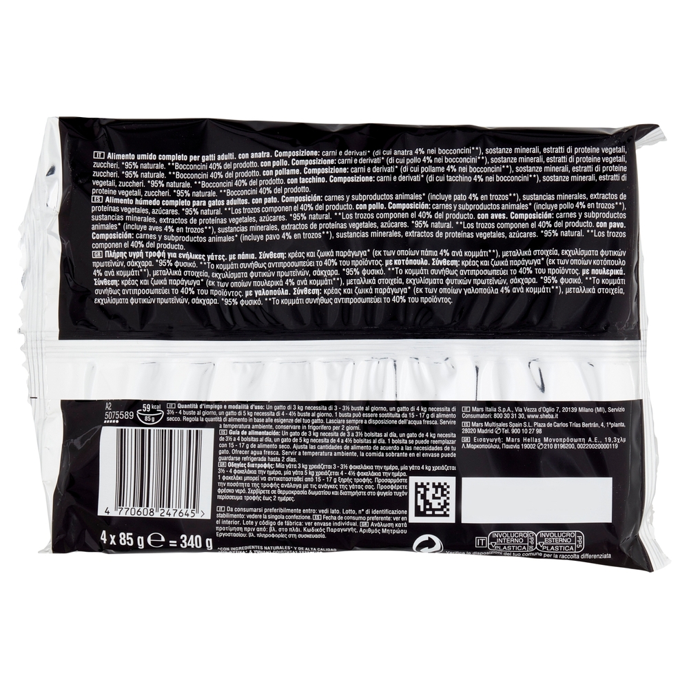 Sheba Delicatezze Cibo Umido Gatto in Gelatina Selezione Delicata 4 x 85 g