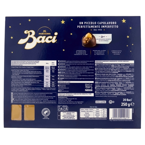 BACI PERUGINA Classico Cioccolatini ripieni al gianduia e nocciola intera Scatola Maiolica 250g