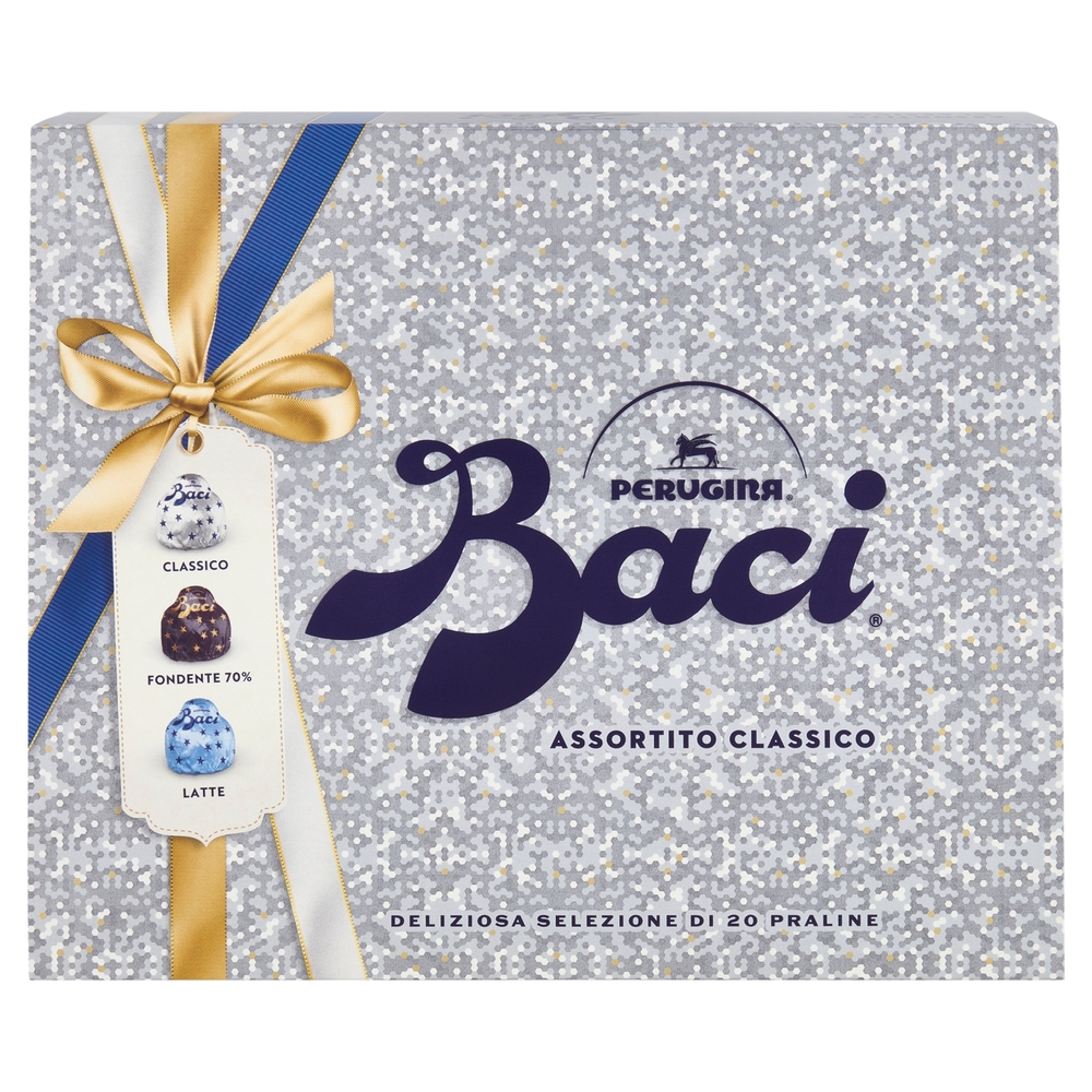 BACI PERUGINA Assortito Cioccolatini ripieni al Gianduia scatola regalo Natale 250 g