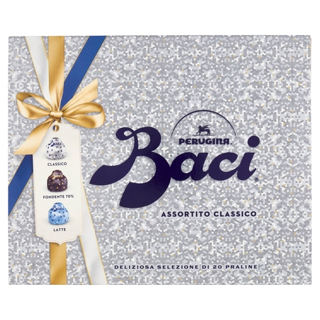 BACI PERUGINA Assortito Cioccolatini ripieni al Gianduia scatola regalo Natale 250 g